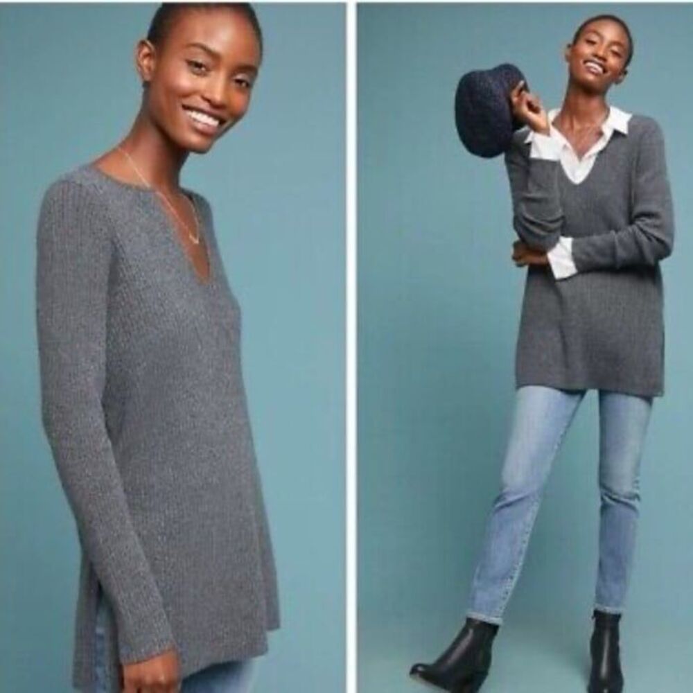 Anthropologie Ett:twa Amrita charcoal grey gray sweater